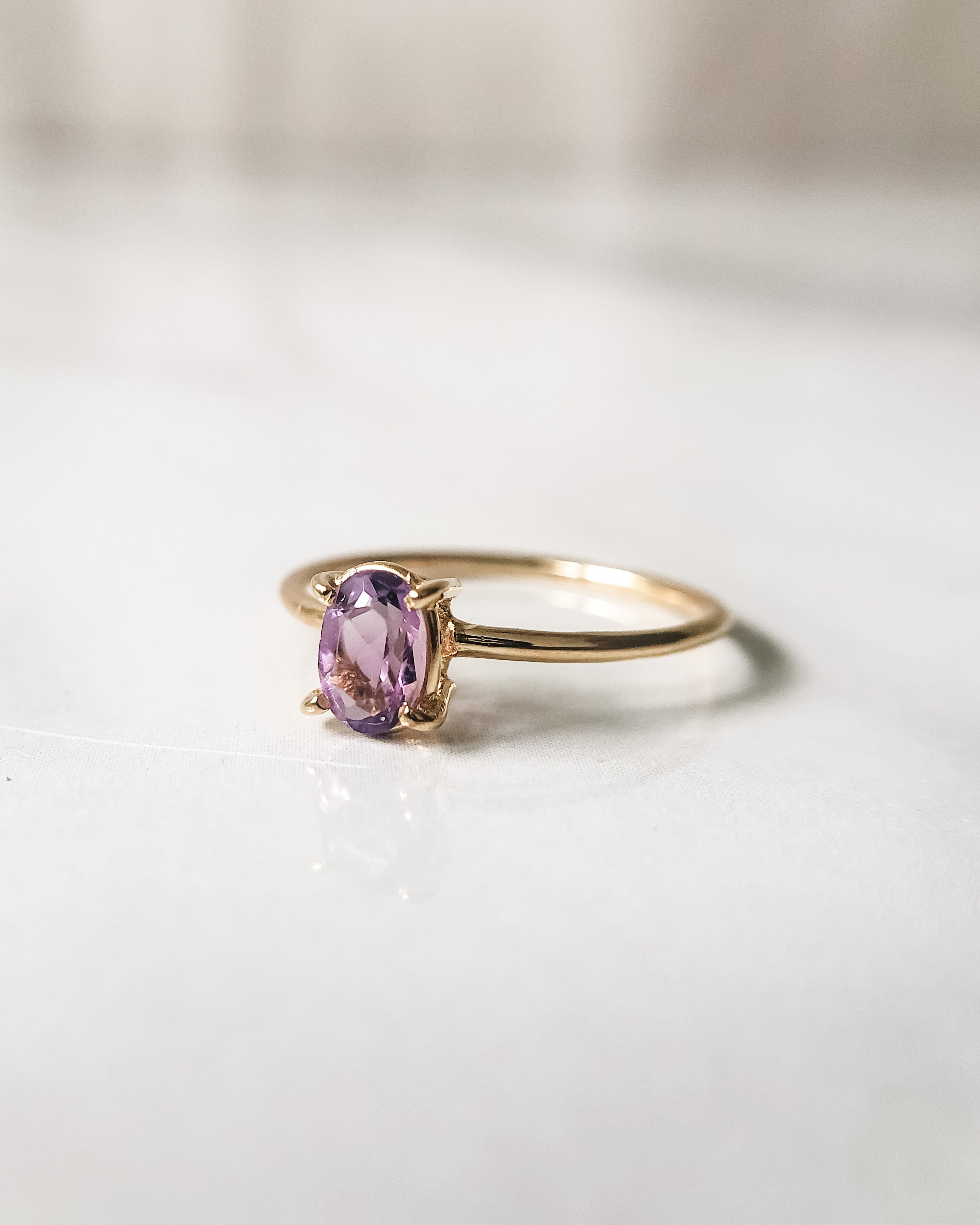 14K Gold Vermeil Amethyst Ring