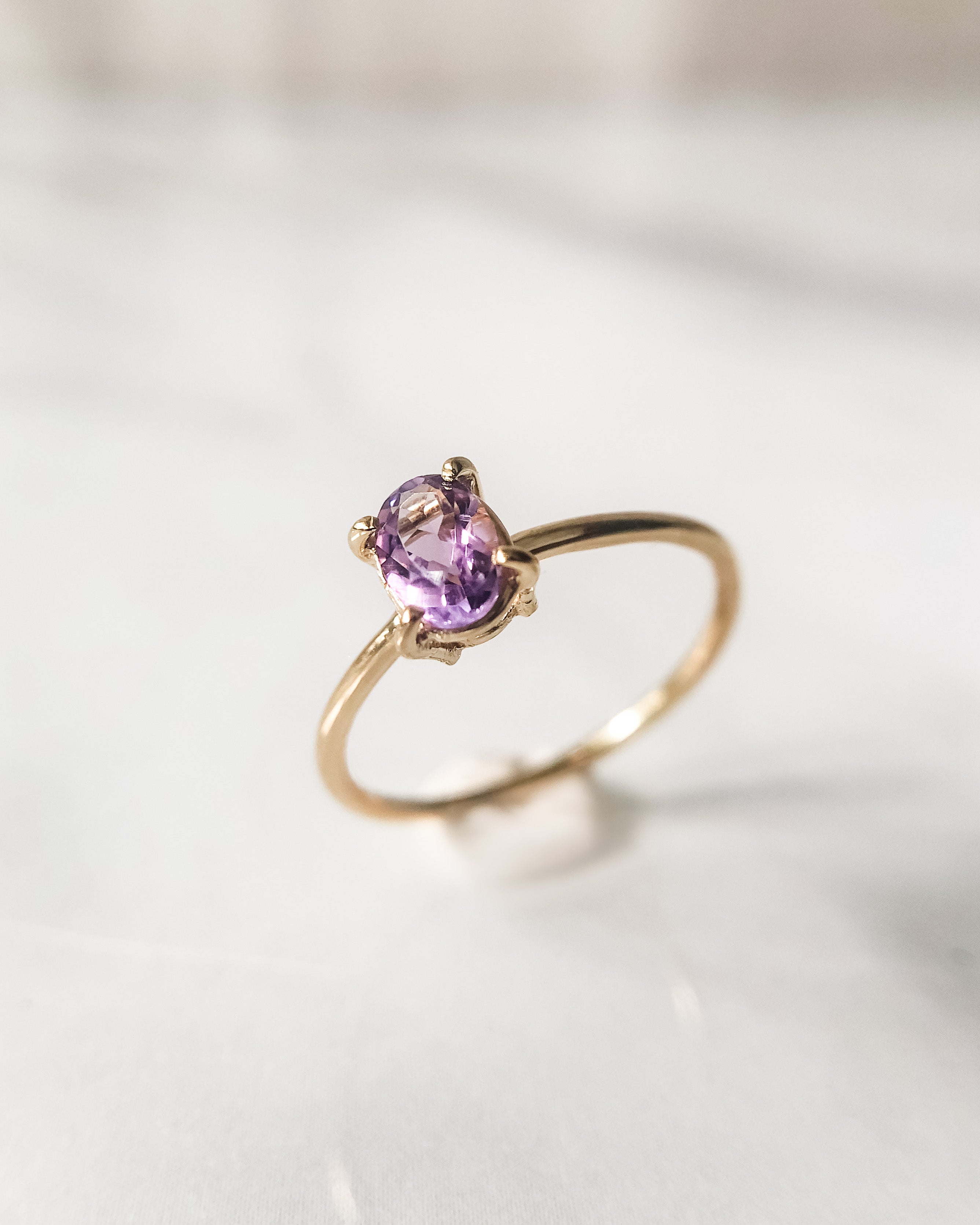 14K Gold Vermeil Amethyst Ring