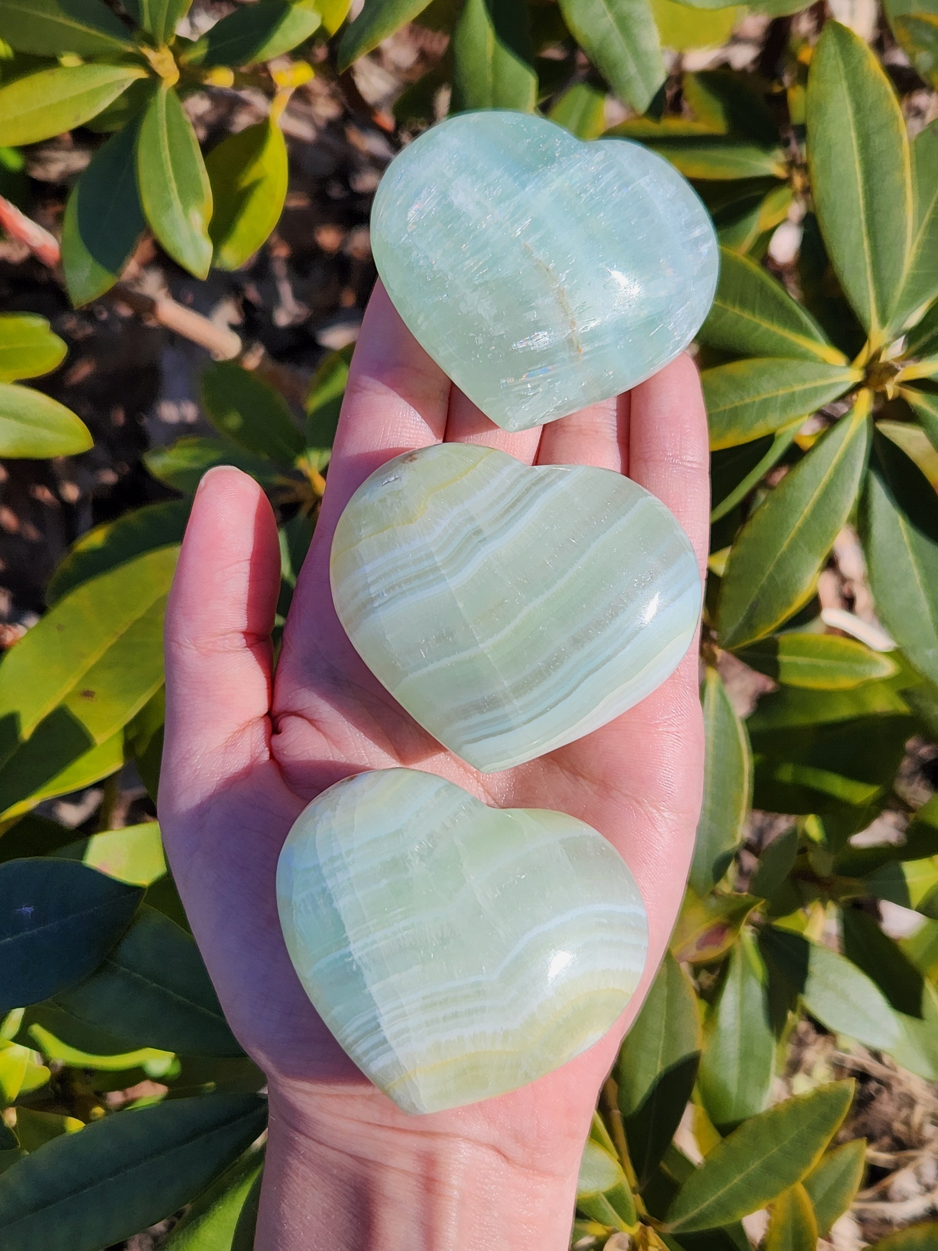 Pistachio Calcite Heart