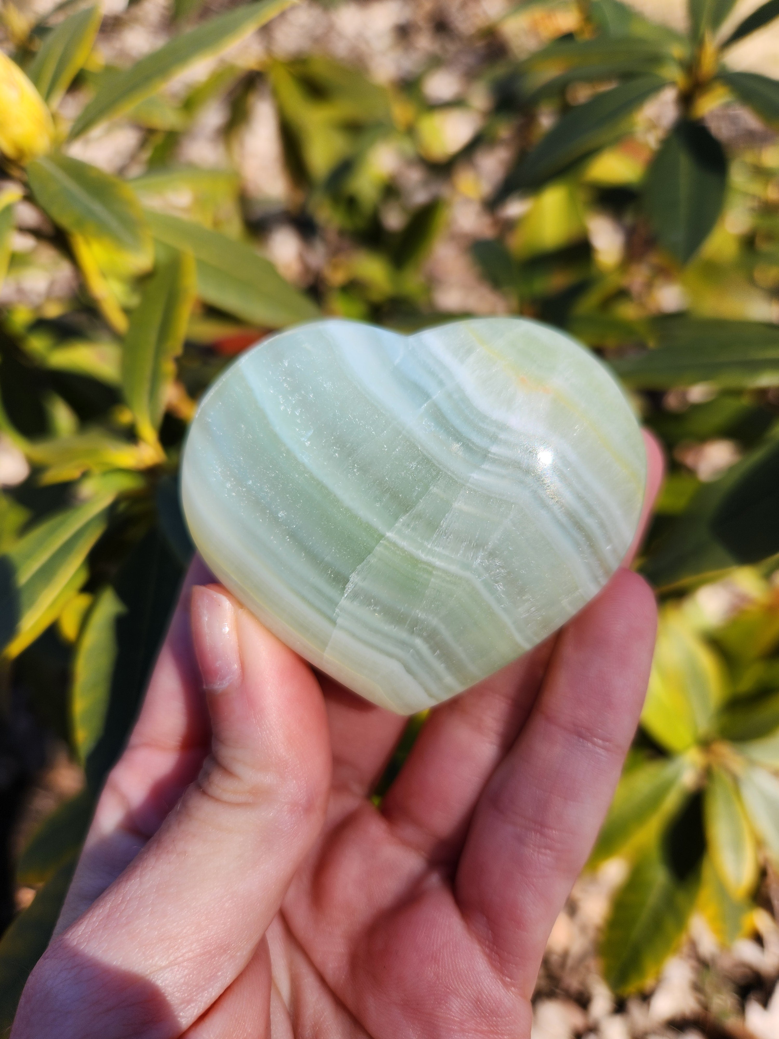 Pistachio Calcite Heart