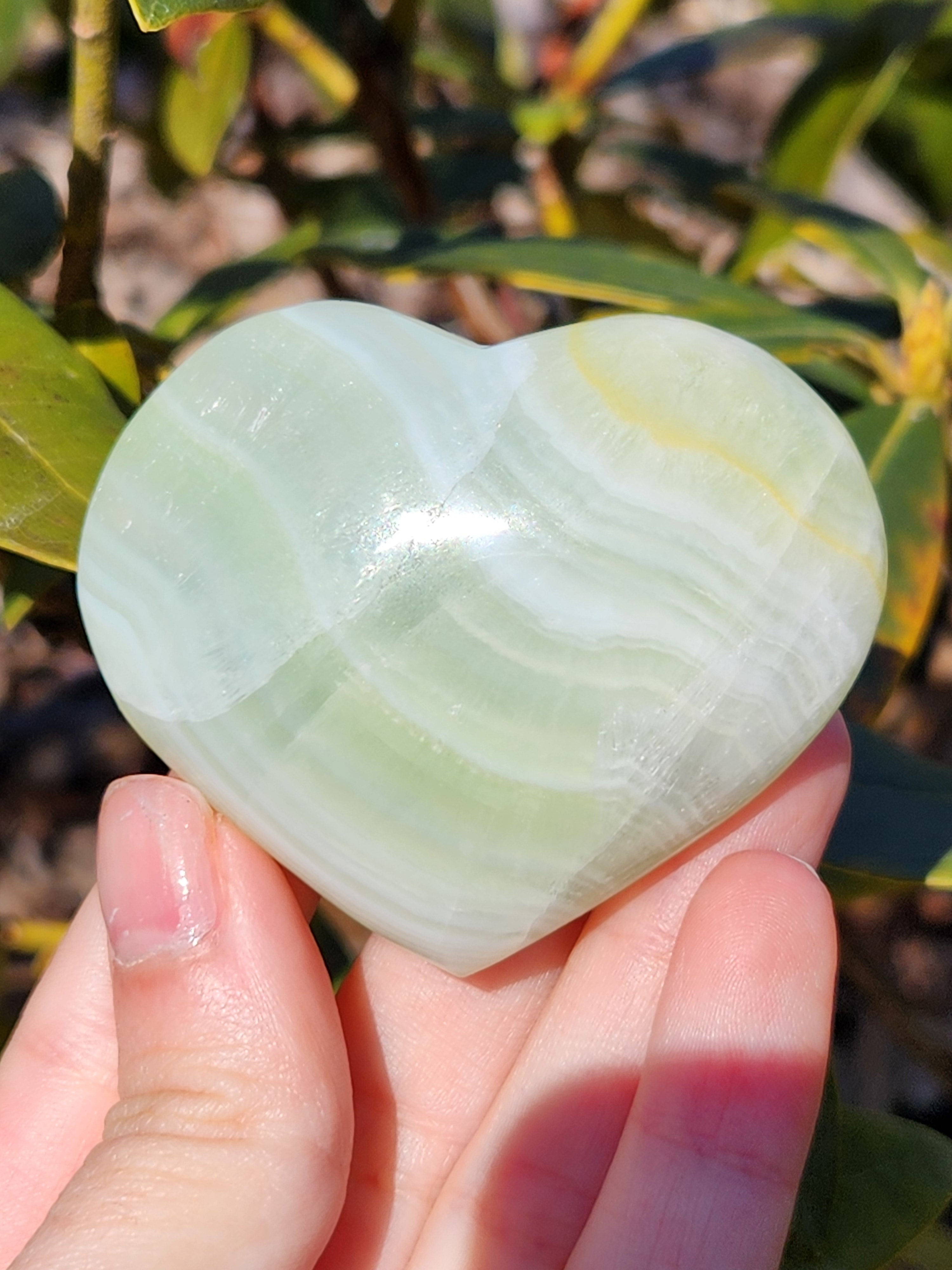 Pistachio Calcite Heart