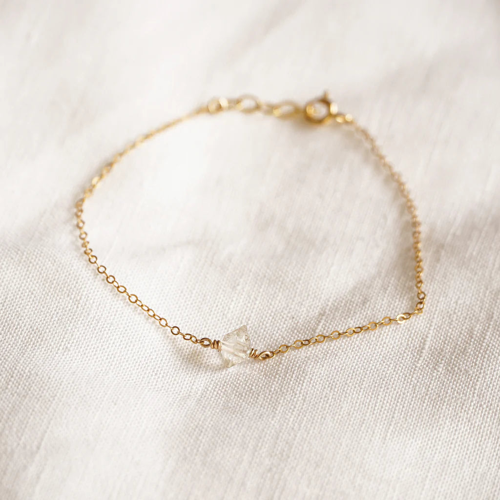 14K Gold Vermeil Herkimer Diamond Bracelet