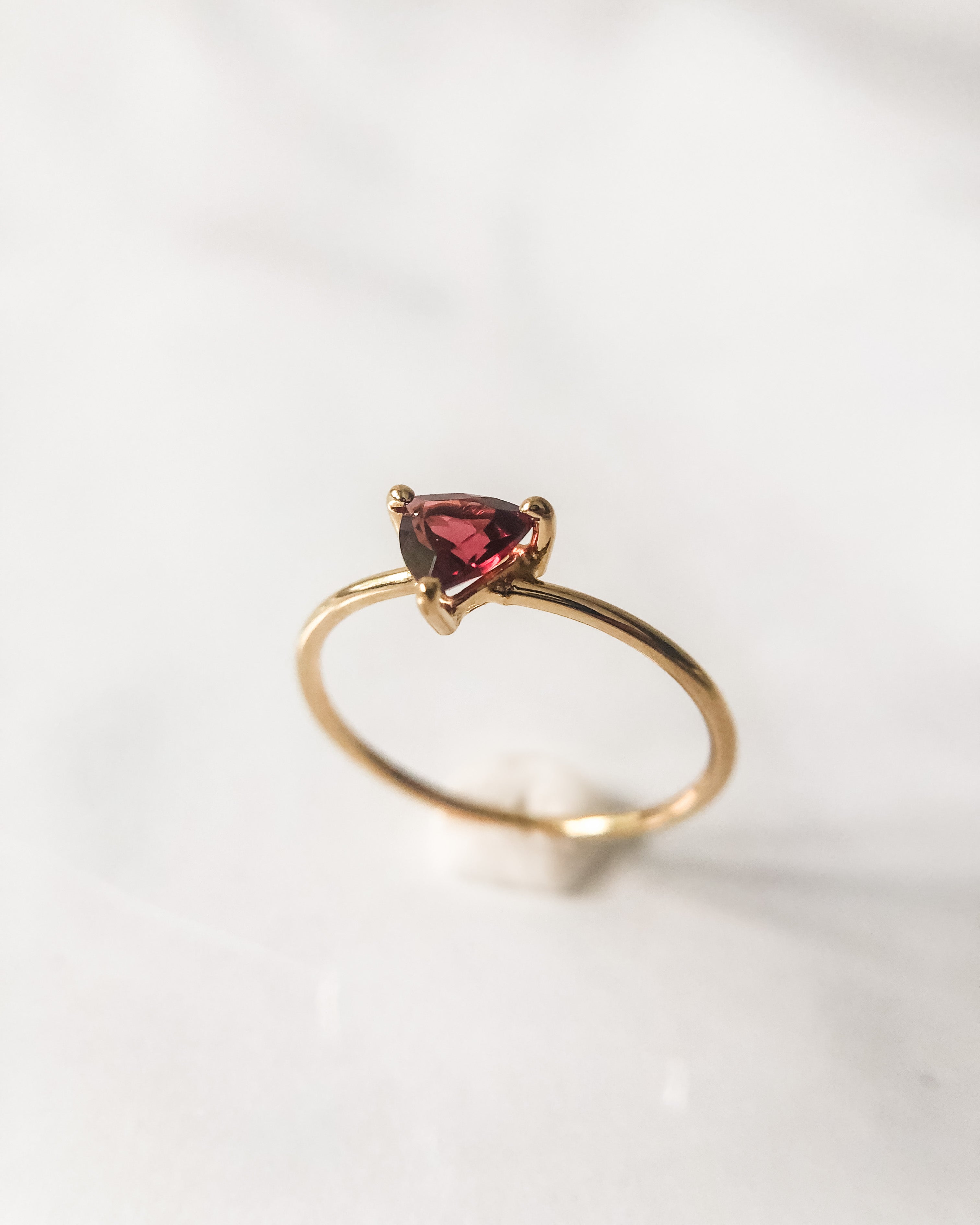 14K Gold Vermeil Garnet Ring