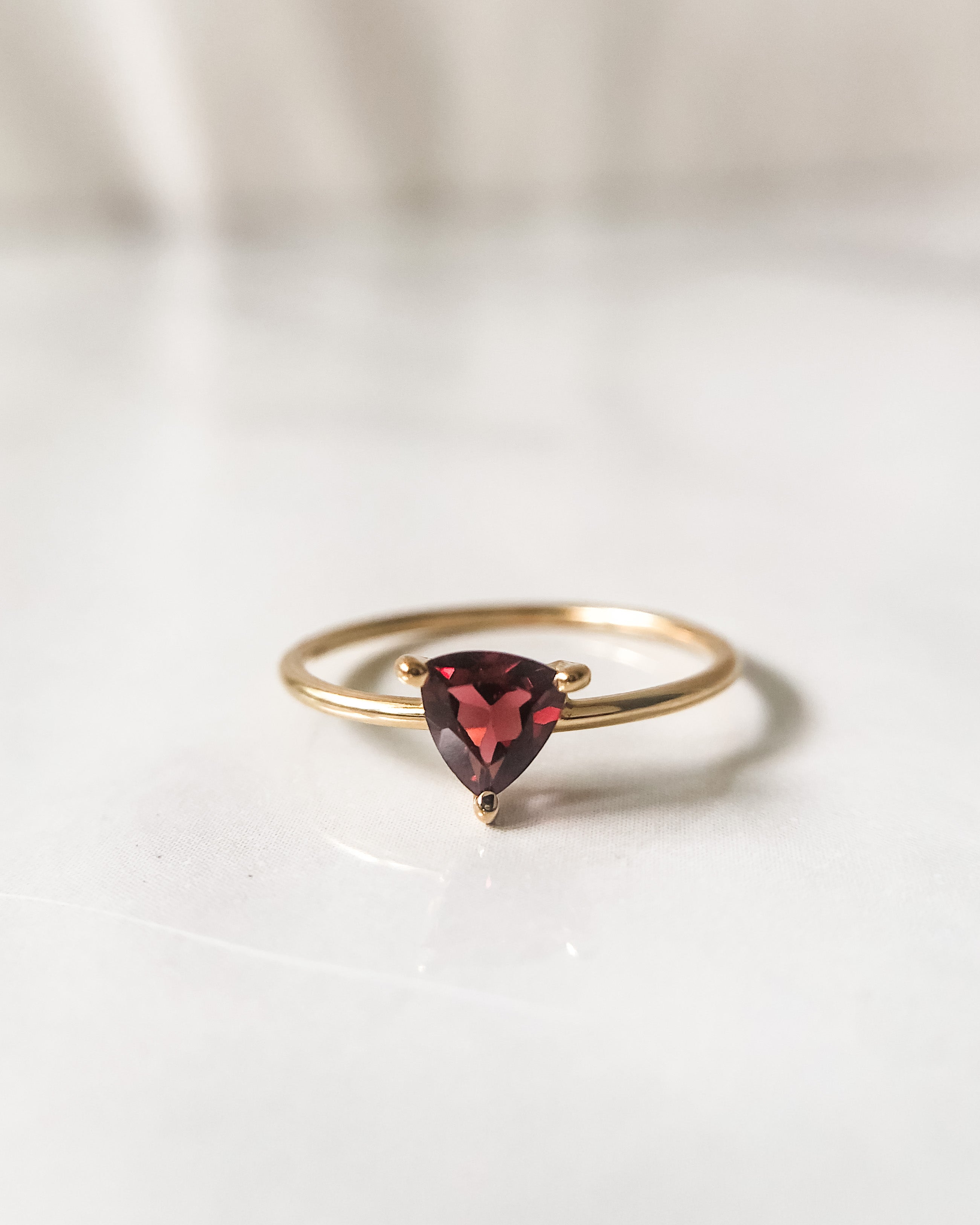 14K Gold Vermeil Garnet Ring