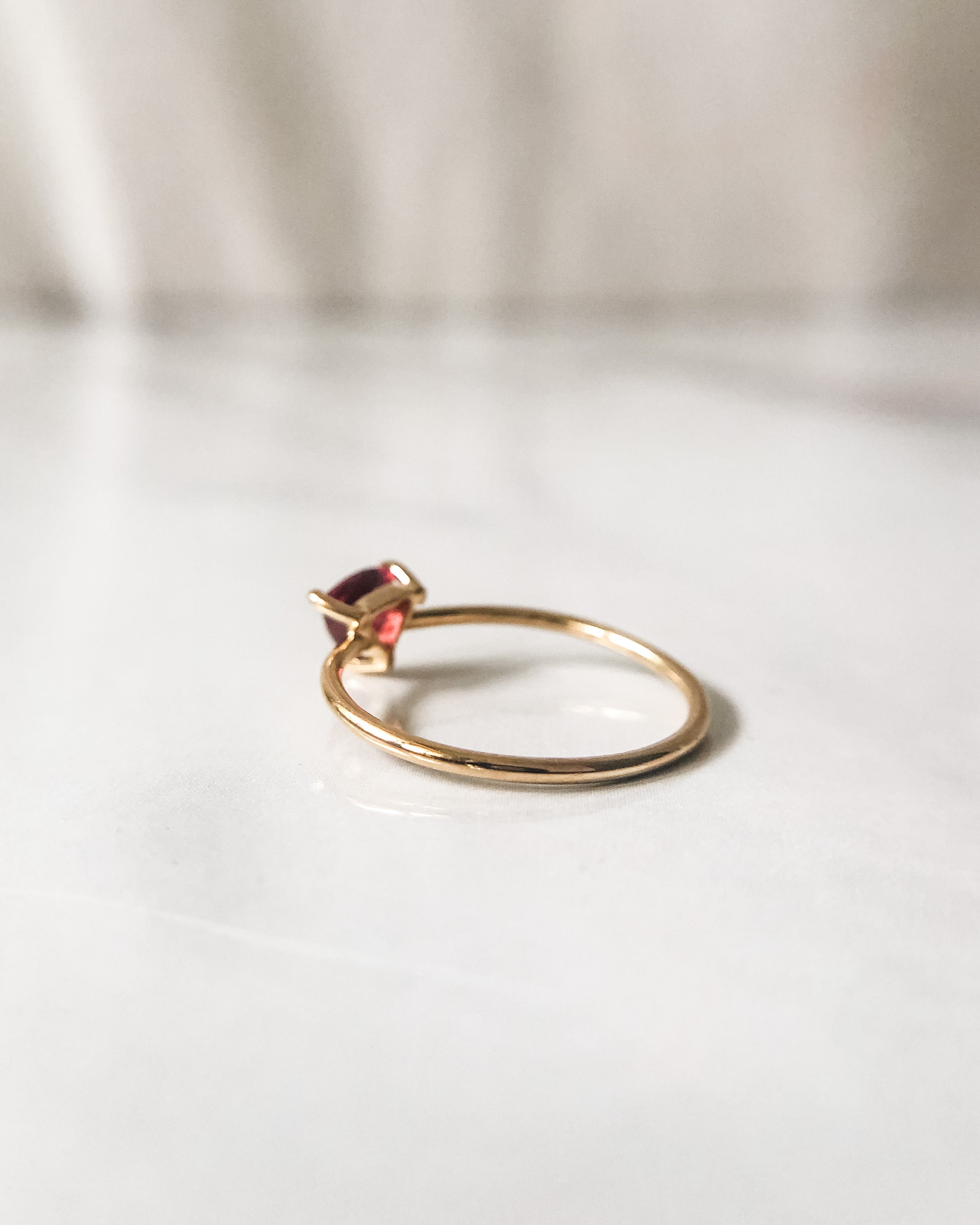 14K Gold Vermeil Garnet Ring