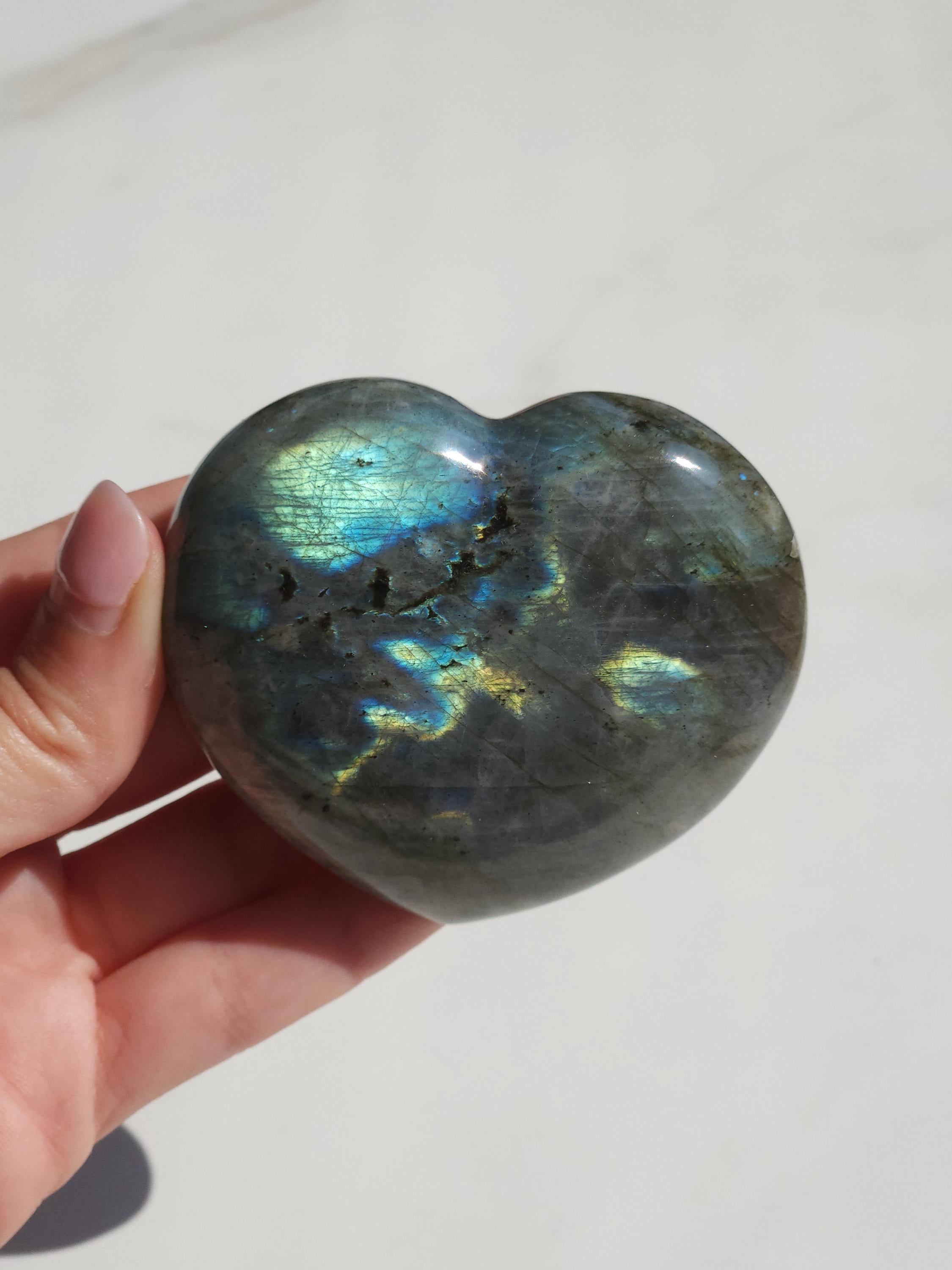 Labradorite Heart