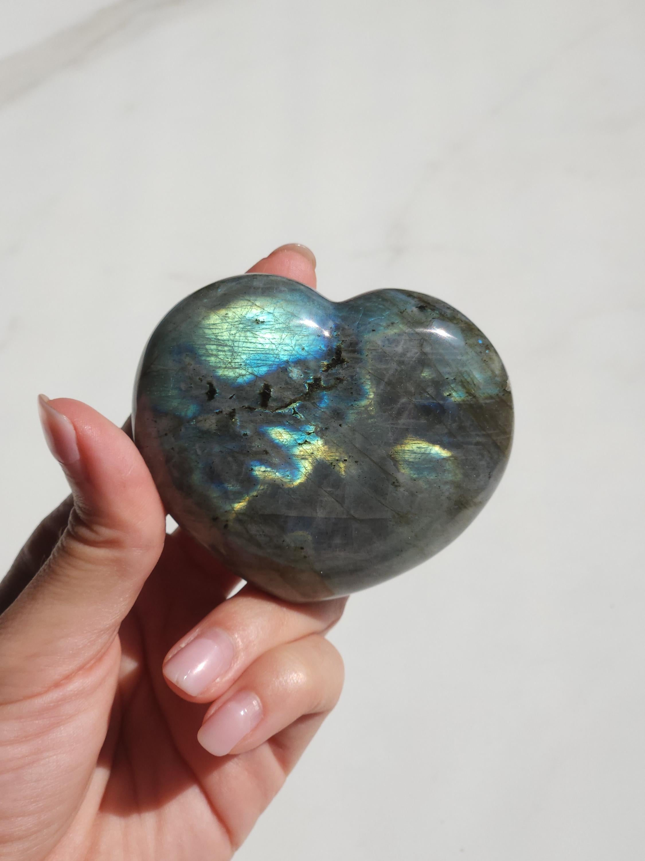 Labradorite Heart