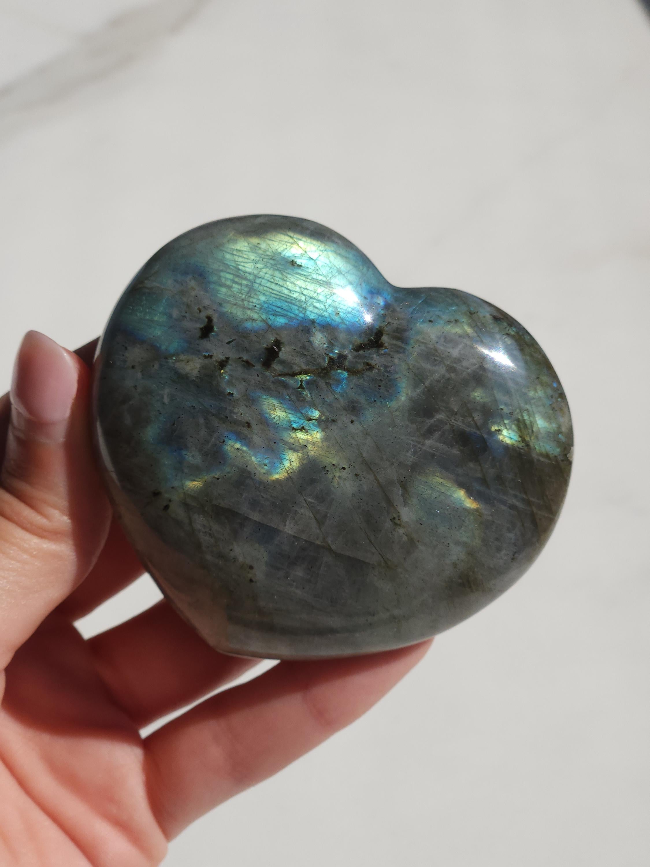 Labradorite Heart