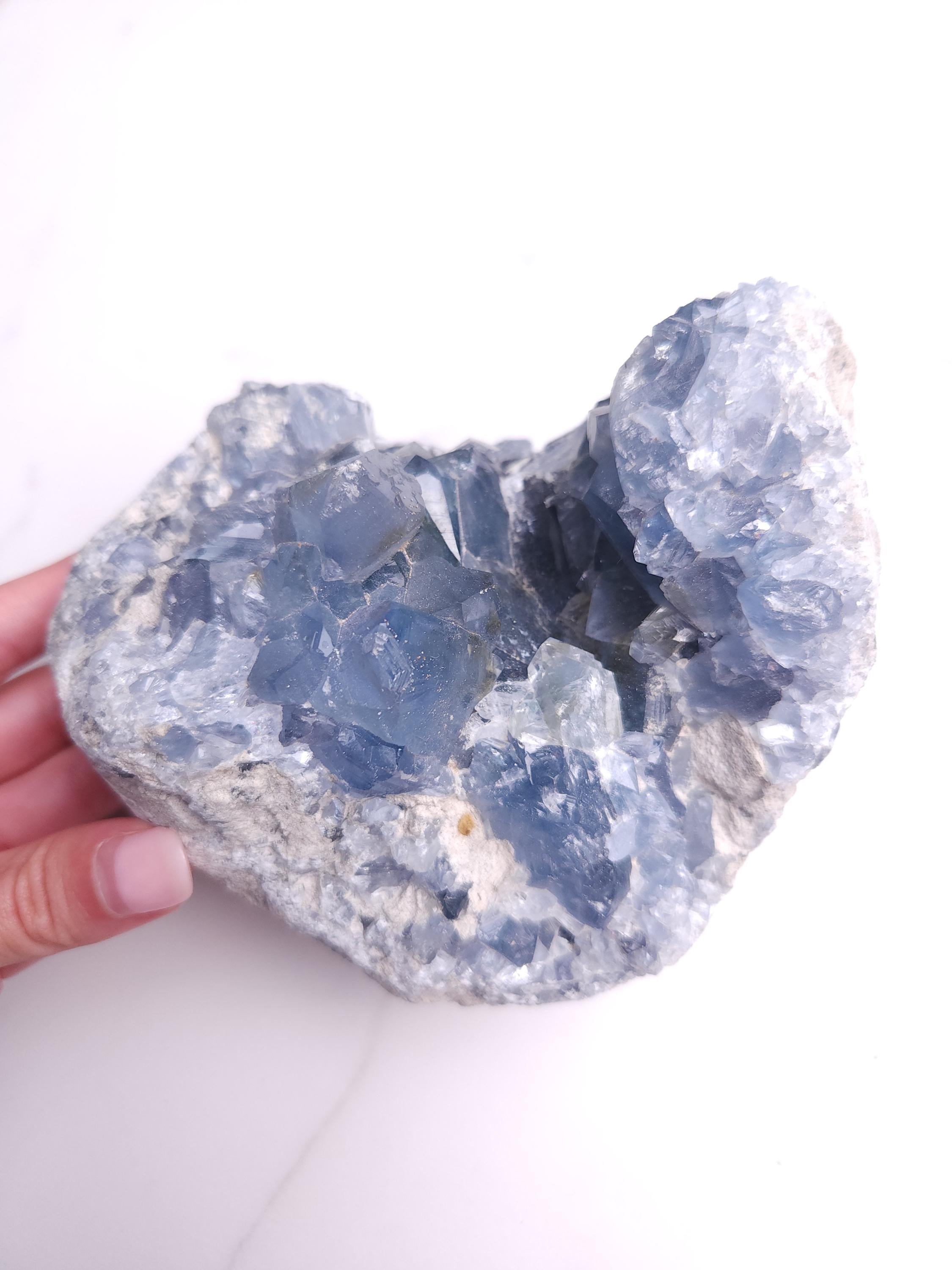 3.7 lb Celestite Crystal Cluster