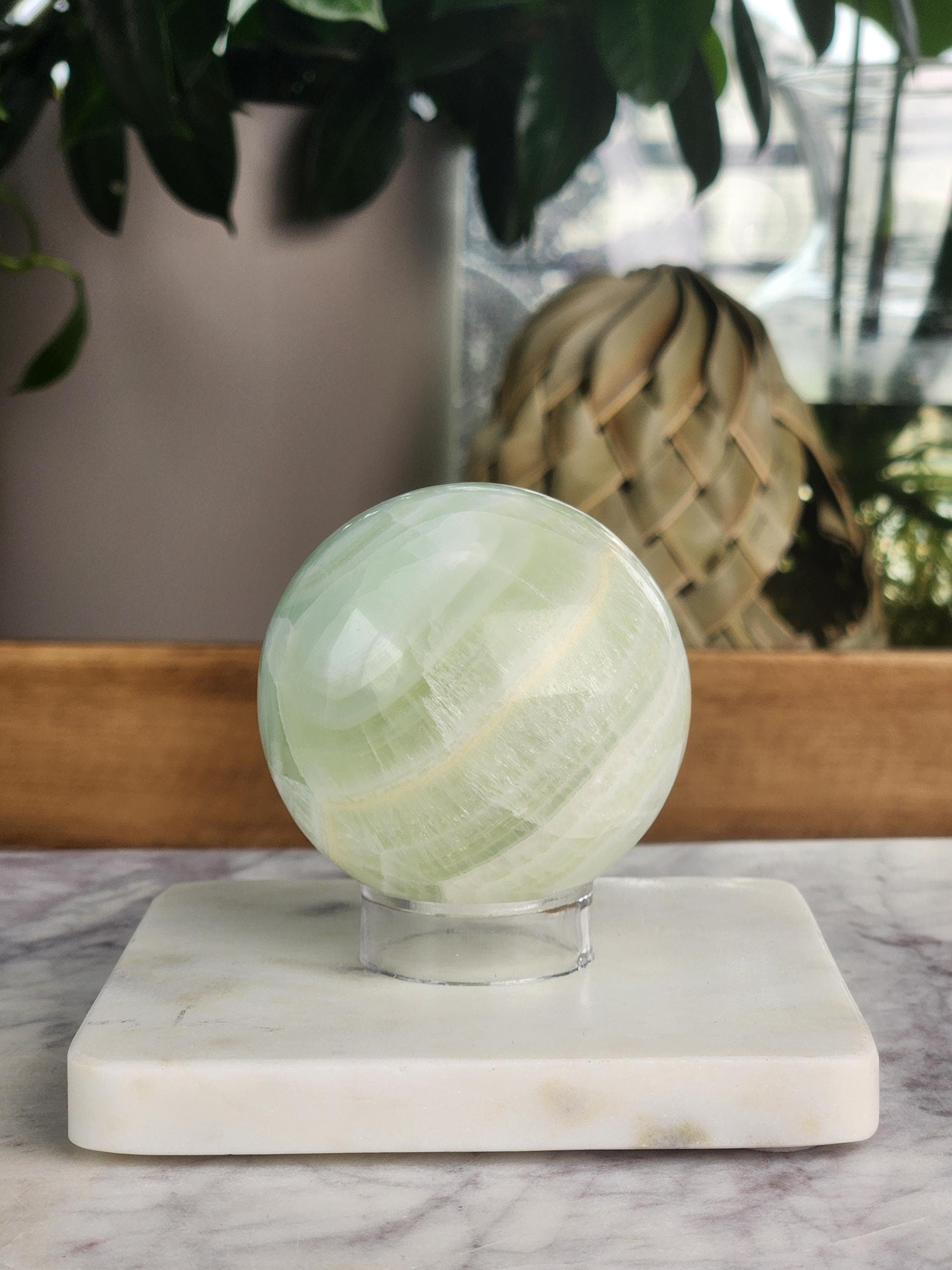 Pistachio Calcite Sphere