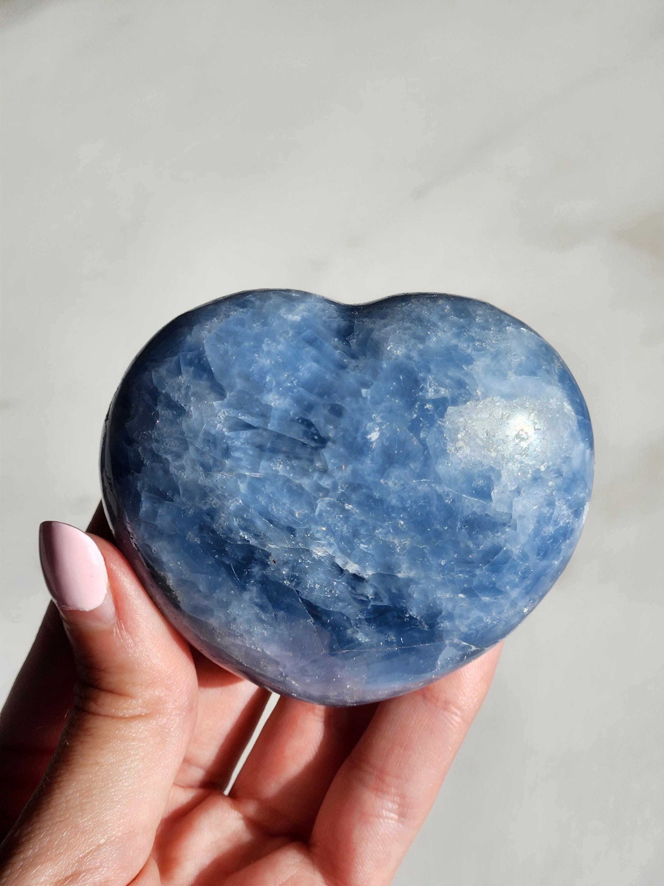 Blue Calcite Heart