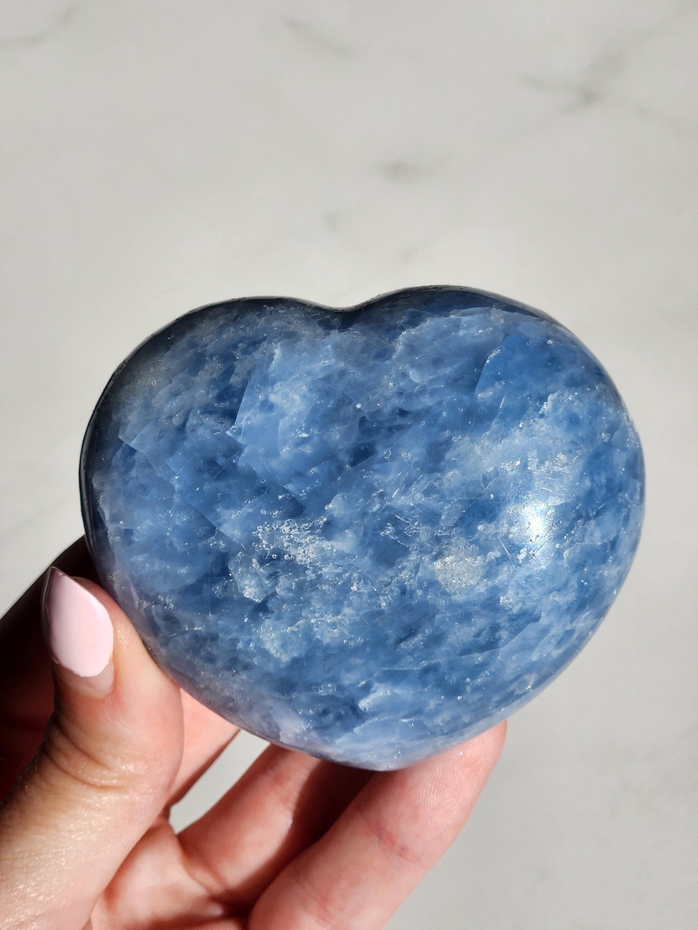 Blue Calcite Heart