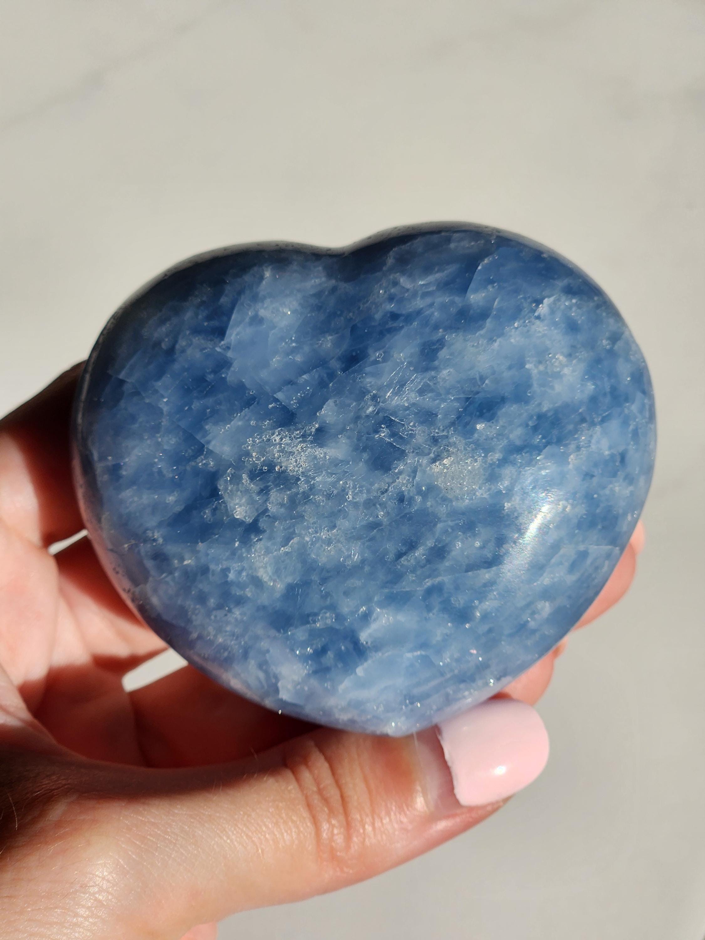 Blue Calcite Heart