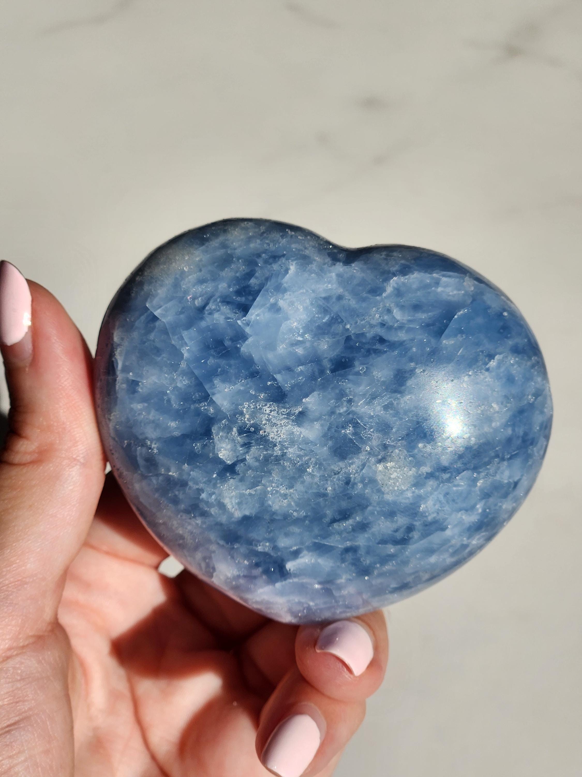 Blue Calcite Heart