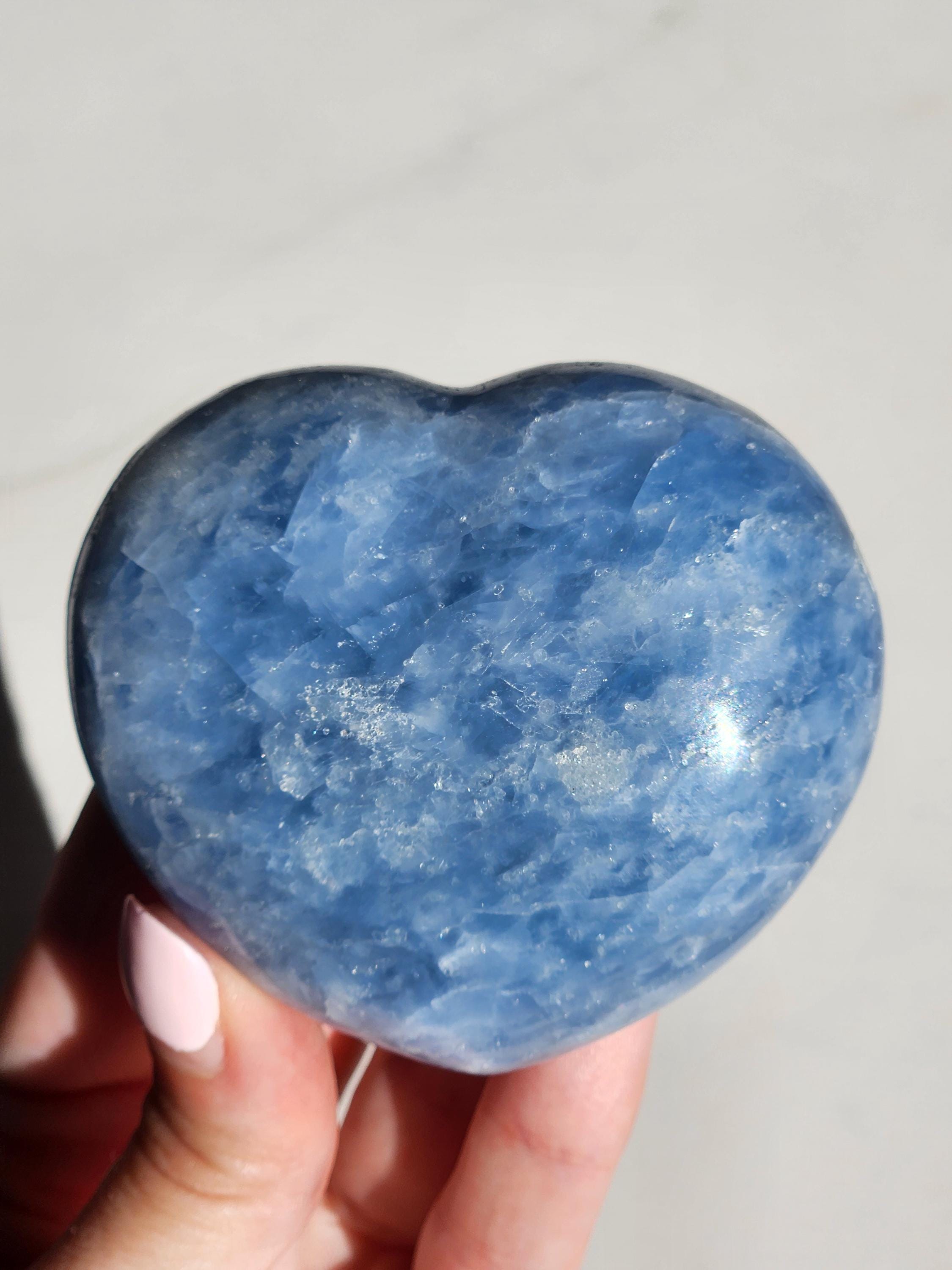 Blue Calcite Heart