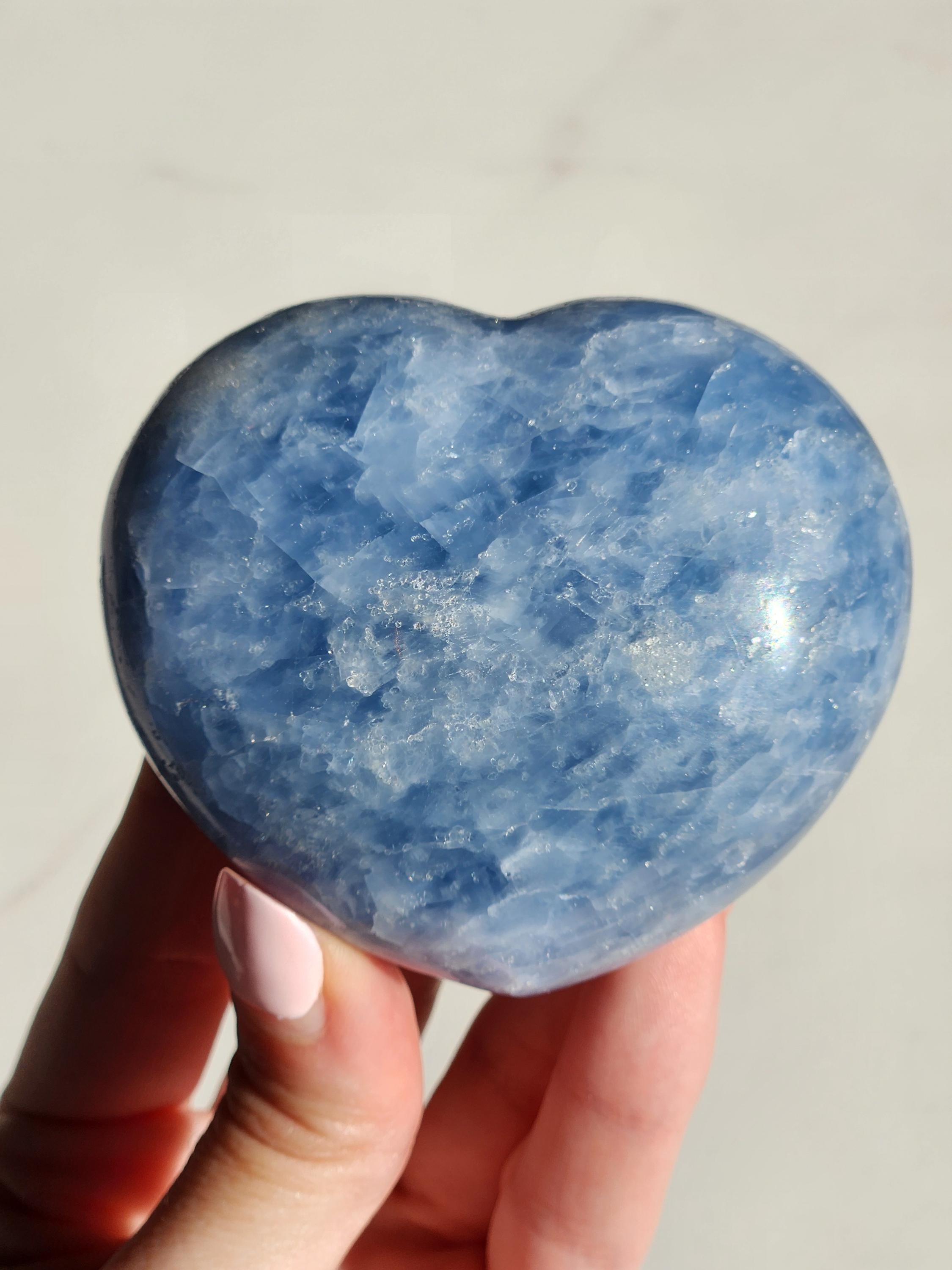 Blue Calcite Heart