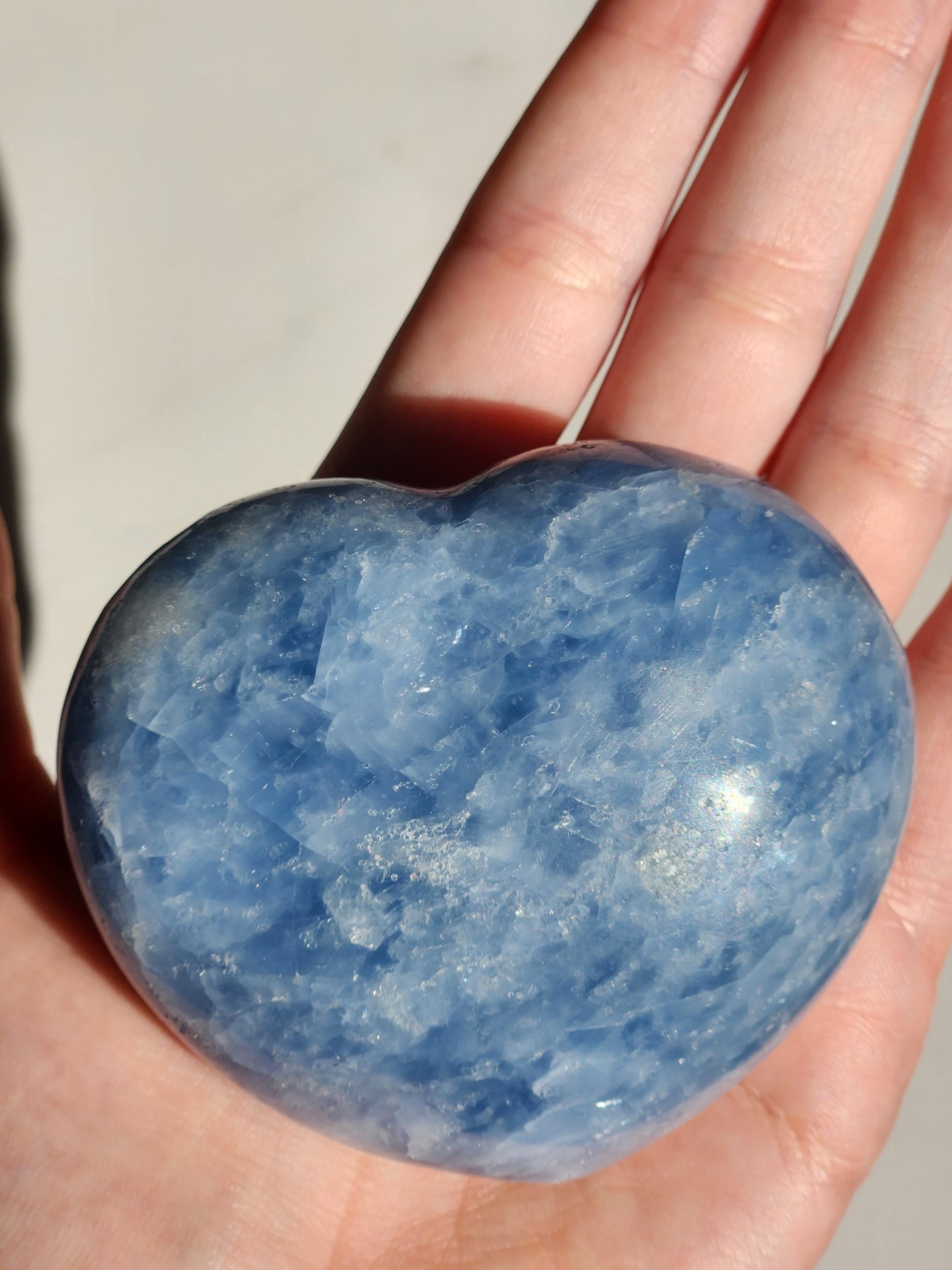 Blue Calcite Heart