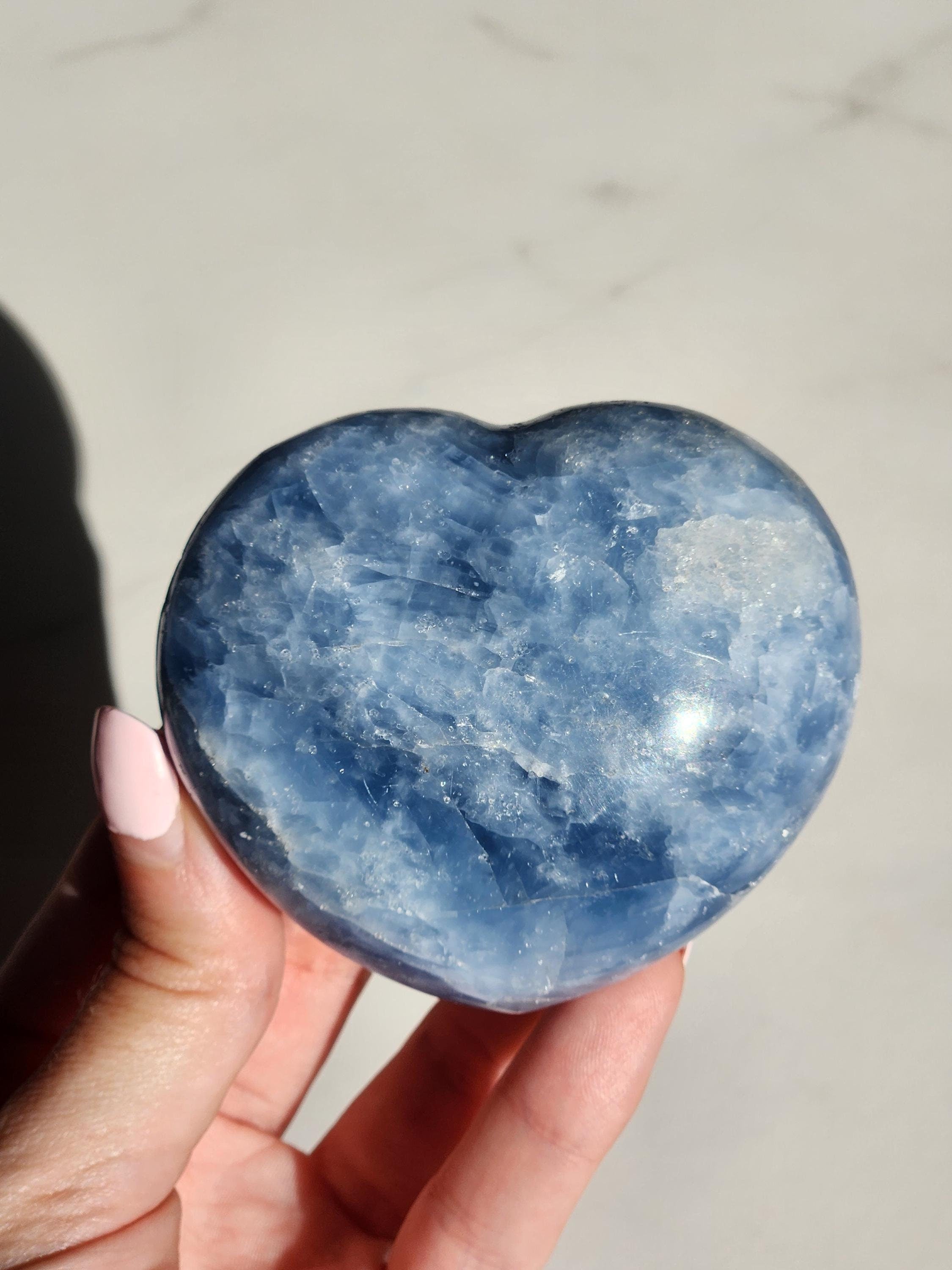 Blue Calcite Heart