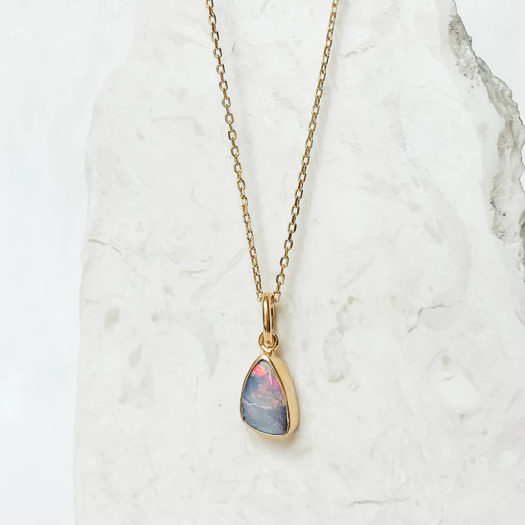 14K Gold Vermeil Opal Necklace